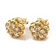 Rack Plating Real 18K Gold Plated Brass Sunflower Clip-on Earrings EJEW-B034-08G-1
