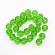 Green Color Faceted Glass Round Beads Strands X-GF12mmC17Y-2