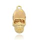 Хэллоуин череп золотой покрытием сплава стеклянными подвесками PALLOY-J609-02G-1