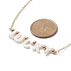 Natural Shell Word Lucky Pendant Necklace with Golden Brass Cable Chains for Mother's Day NJEW-JN04151-04-5