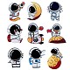 9個9スタイルの宇宙飛行士ブローチピン  服のDIYクラフトのための漫画のアクリルラペルピン  ミックスカラー  29.5~37.5x24~46.5x9~10mm  1個/スタイル JEWB-SZ0001-36-1