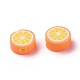 手作り樹脂粘土ビーズ  オレンジスライス  オレンジ  9.5~10x4.5mm  穴：1.8mm CLAY-R069-01L-2
