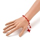 調節可能なナイロン糸編み込みブレスレット  赤い紐のブレスレット  クロス  レッド  内径：1-3/4~3-3/8インチ（4.5~8.5cm） BJEW-JB05582-03-5