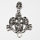 Retro Halloween Jewelry Skull 316 Stainless Steel Bones Pendants STAS-F005-059-1