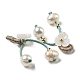 Conchiglia bianca naturale conchiglia in madreperla decorazioni pendenti con fiori a 3 petalo SSHEL-R050-01G-3