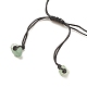 Bracelet tressé en perles d'aventurine verte naturelle BJEW-JB08019-04-5