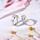 Shegrace 925 anillos de pareja ajustables de plata esterlina JR716A-3