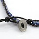 Fashion Triple Wrap Style Gemstone Bracelets BJEW-J058-09-3