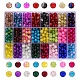 Spray Painted Crackle Glass Beads CCG-YW0001-02-8mm-1