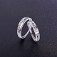SHEGRACE Adjustable Rhodium Plated 925 Sterling Silver Engraved Couple Rings JR211A-2