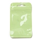 長方形のプラスチック陰陽ジップロックバッグ  再封可能な包装袋  セルフシールバッグ  薄緑  10x6x0.02cm  片側の厚さ：2.5ミル（0.065mm） ABAG-A007-02A-04-2