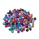 Aluminum Beads, Frosted, Long-Lasting Plated, 5-Petal Flower, Mixed Color, 7.5~8x5mm, Hole: 1mm