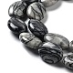 Chapelets de perles de pierre noire/soie noires naturelles G-L164-A-24-4
