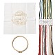 キノコ柄刺繍スターターキット  刺繍生地と糸を含む  針  刺繍フープ  指示シート  ホワイト  1mm  14色 DIY-Z023-01C-2