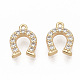Brass Micro Pave Clear Cubic Zirconia Charms ZIRC-T011-09G-NF-1