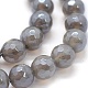 Chapelets de perles en agate grise naturelle G-P385-02-8mm-3
