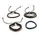 4 pièces 4 styles réglables en cuir de vachette tressé cordon bracelets ensemble BJEW-F458-16-2
