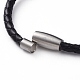 Bracelets unisexes de cordon en cuir tressé BJEW-JB04940-02-3