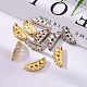 Mixed Color 3 Holes Brass Middle East Rhinestone Bridge Spacers X-RB-RSB024-M-NF-6