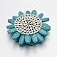 Dye Synthetic Turquoise Flower Cabochons G-N0036-07-2