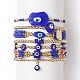 Set di braccialetti elastici con perline in ottone e semi di vetro e semi di vetro e set di braccialetti elasticizzati per donna BJEW-JB09249-03-1