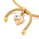 Bracelet coulissant à breloques en cristal avec strass et chaîne à mailles rondes pour femme BJEW-C013-11G-4