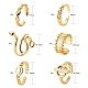 6Pcs 6 Styles Brass Cuff Rings RJEW-LS0001-32G-3