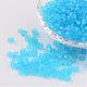 6/0 DeepSky Blue Frosted Transparent Glass Seed Beads X-SEED-A016-6-M16-1