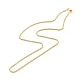 女性のための真鍮ロープ チェーン ネックレス  カドミウムフリー＆鉛フリー  18KGP本金メッキ  17.68インチ（44.9cm） NJEW-P265-16G-2