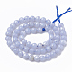 Calcédoine bleue naturelle chapelets de perles G-R193-02-6mm-3