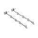 Aretes colgantes de cadena larga con cuentas de perlas de plástico redondas STAS-D179-04P-01-1