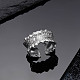 Shegrace anelli per polsini in argento sterling placcato rodio testurizzato regolabile JR834A-5