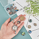 SUNNYCLUE 1 Box 12 Styles Tree of Life Cabochon Snap Button Lanyards for ID Badges Office ID Badge Lanyard Holder Office Lanyards Stainless Steel Chain Snap Glass Buttons Jewellery Pendant DIY-SC0019-99B-3