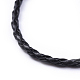 Модный имитация плетеный кожаный ожерелье материалы NJEW-S105-017-3