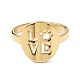 Placcatura ionica (ip) 304 anello regolabile da donna in acciaio inossidabile con parola amore RJEW-I097-01G-2