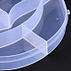 5グリッド透明プラスチックボックス  小さなジュエリーやビーズ用の唇形のビーズ容器  ホワイトスモーク  12.2x18.1x2.5cm  内径：30.5x110.5x22mm、47x87x22mm、71x88x22mm CON-B009-05-5