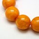 Buddhist Jewelry Beaded Findings Resin Imitation Beeswax Round Bead Strands RESI-L002-22mm-F01-2