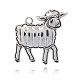 チベットスタイル合金動物エナメルのセッティング  羊のネックレスのペンダント  アンティークシルバー  66x62x7mm  穴：6mm PALLOY-J377-79AS-1