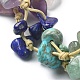 Geflochtenes Perlenarmband aus natürlichen und synthetischen gemischten Edelsteinsplittern BJEW-TA00415-3