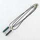 Imitation Gemstone Bullet Acrylic Pendant Necklaces NJEW-Q284-03-1