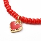 Ensembles de colliers de perles de rocaille de verre rouge et blanc NJEW-JN03719-5