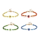 Mauvais œil en résine et bracelet en perles de verre pour femme BJEW-JB08560-1