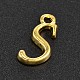 Golden Plated Alloy Letter Pendants X-PALLOY-P097-01-S-1