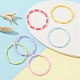 Set di braccialetti elasticizzati con perline di perle in acrilico e plastica ABS da 6 pezzo in 6 colori BJEW-JB09550-4