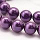 Round Shell Pearl Bead Strands BSHE-L011-16mm-A006-4