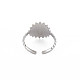 304 anillo redondo plano de acero inoxidable con letra inicial abierta para hombres y mujeres RJEW-S405-246P-B-2