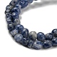 Brins de perles de jaspe de tache bleue naturelle G-F465-53-4