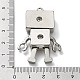 ラインストーン ペンダント付き合金  鉛フリー＆カドミウムフリー  ロボット  プラチナ  45x20x9mm  穴：2.8mm FIND-Z013-04P-3