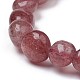 Natürliche Erdbeerquarz Stretch Perlen Armbänder BJEW-K213-C12-3