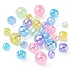 18 Style Transparent Rainbow Iridescent Acrylic Beadss Plated MACR-YW0002-09-3